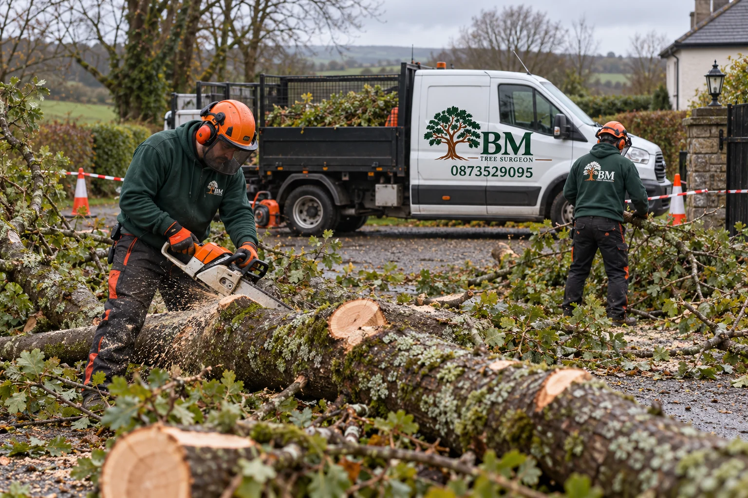 Storm-damaged tree clearance in Ballina, Co. Mayo