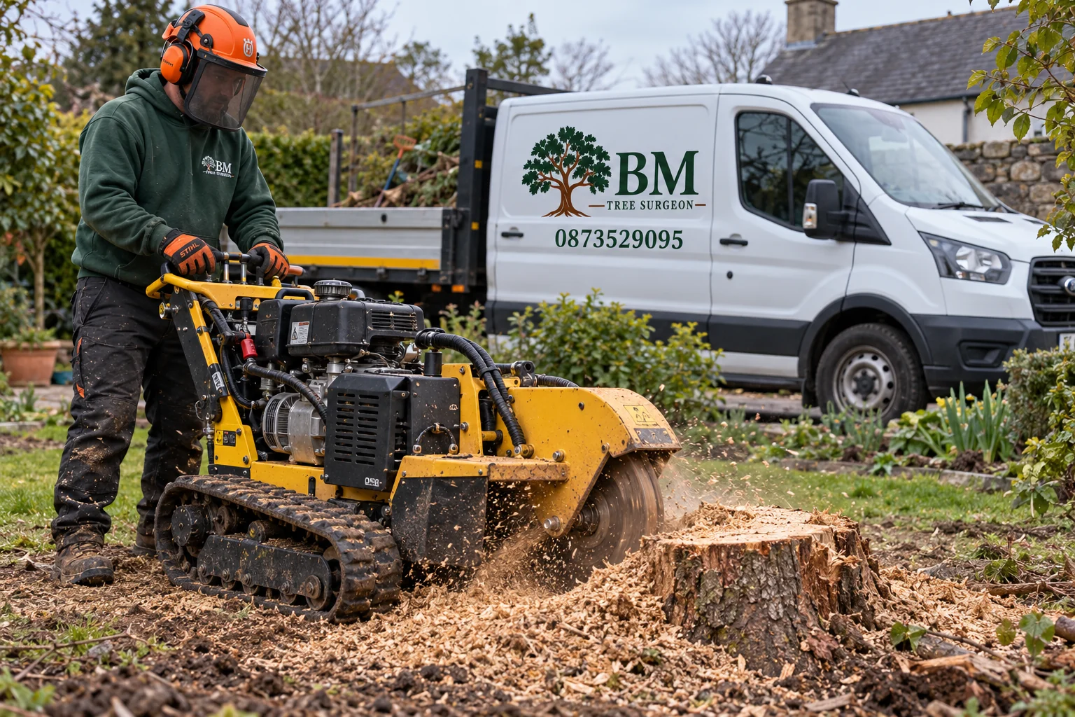 Stump grinding in Boyle, Co. Roscommon